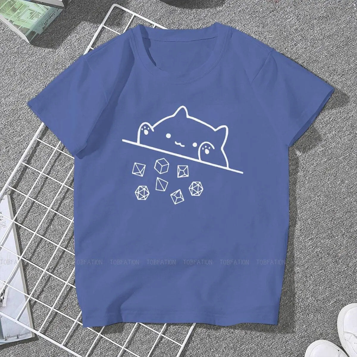 Cat Throwing Dice Women Clothing DnD Graphic Female Tshirts-8