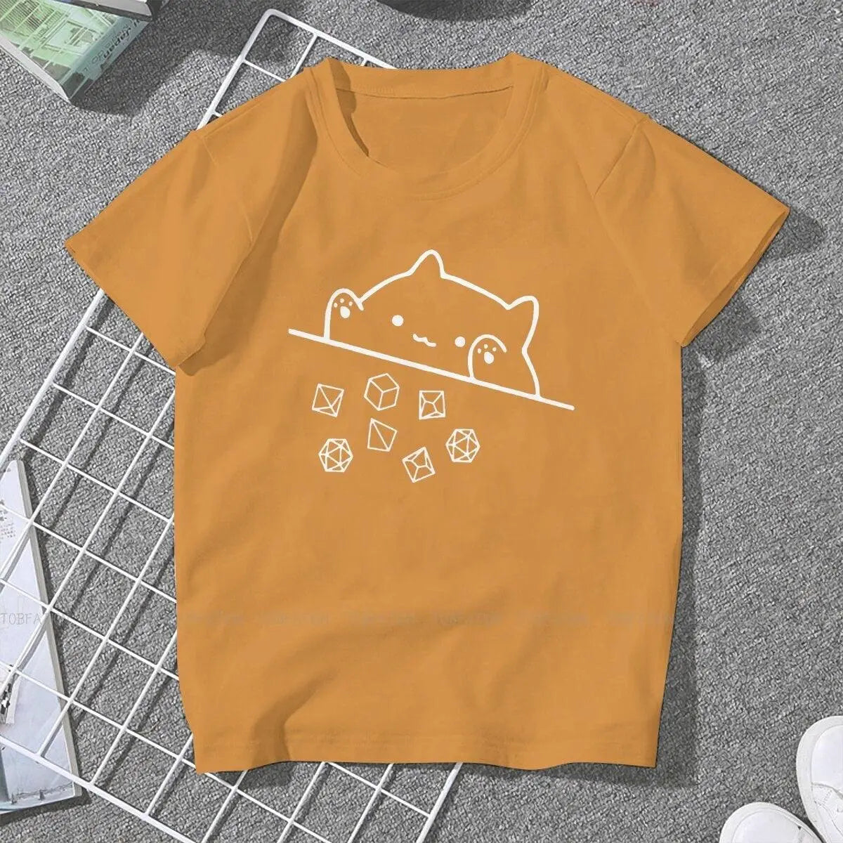 Cat Throwing Dice Women Clothing DnD Graphic Female Tshirts-13