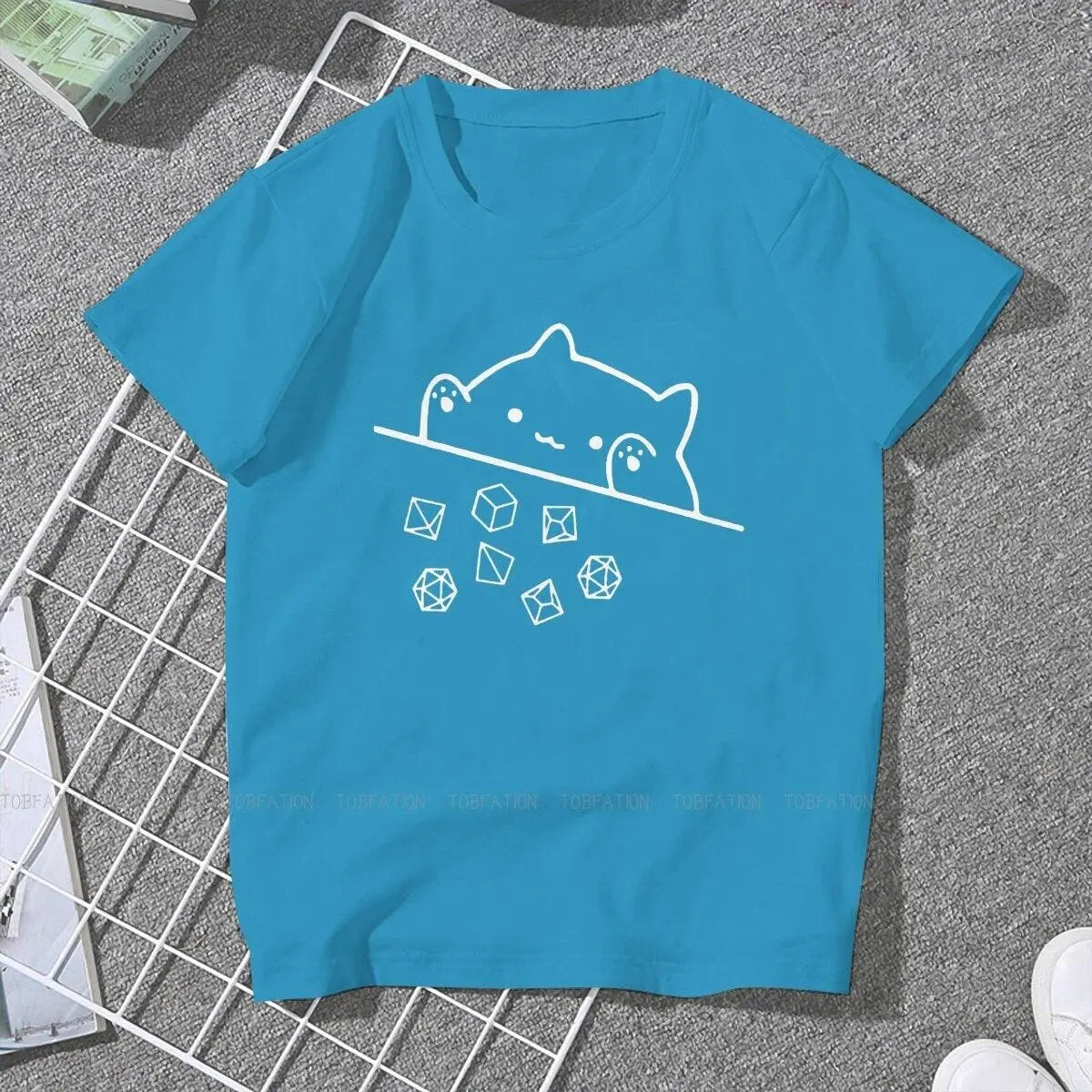 Cat Throwing Dice Women Clothing DnD Graphic Female Tshirts-2