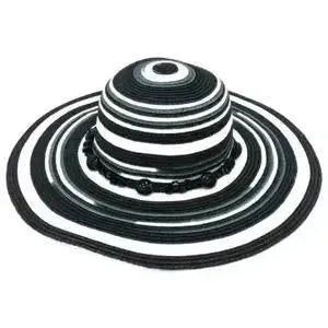 Black White Susan Sun Hat - petguardiansupplies