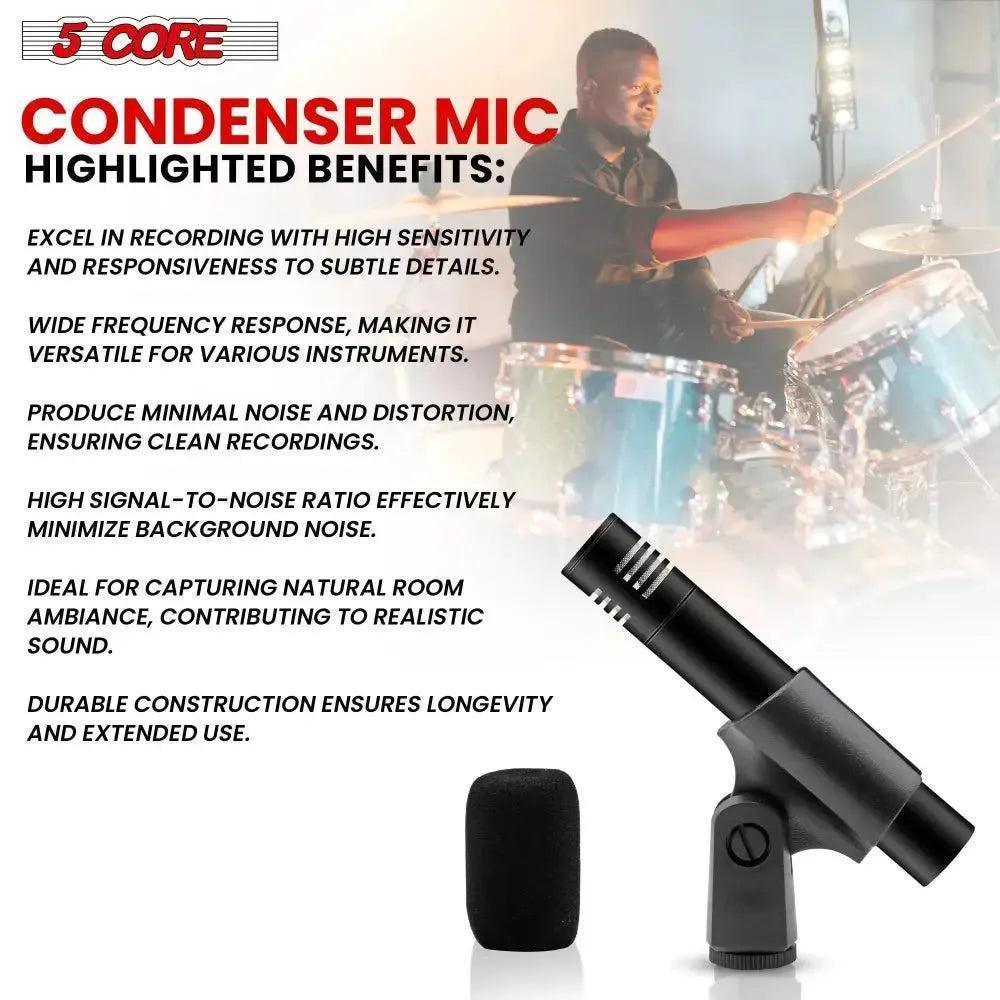 5 Core Dynamic Instrument Microphone Professional XLR Cardioid Uni - petguardiansupplies