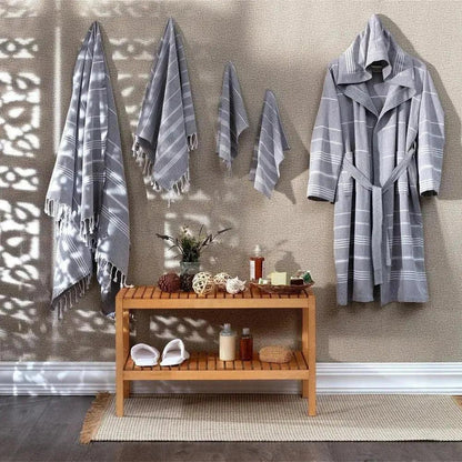 Marida Unisex Cotton Hammam Robe and Towel Set, 5 Pieces - petguardiansupplies