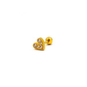 Mini elegant heart-shaped earring, ART1008, gold color - petguardiansupplies