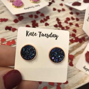 Dark Multi 10mm Druzy Earrings - petguardiansupplies