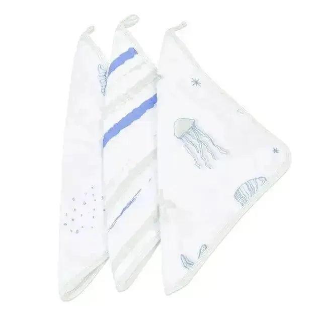 Ocean Cotton Muslin Washcloth Set 3PK - petguardiansupplies