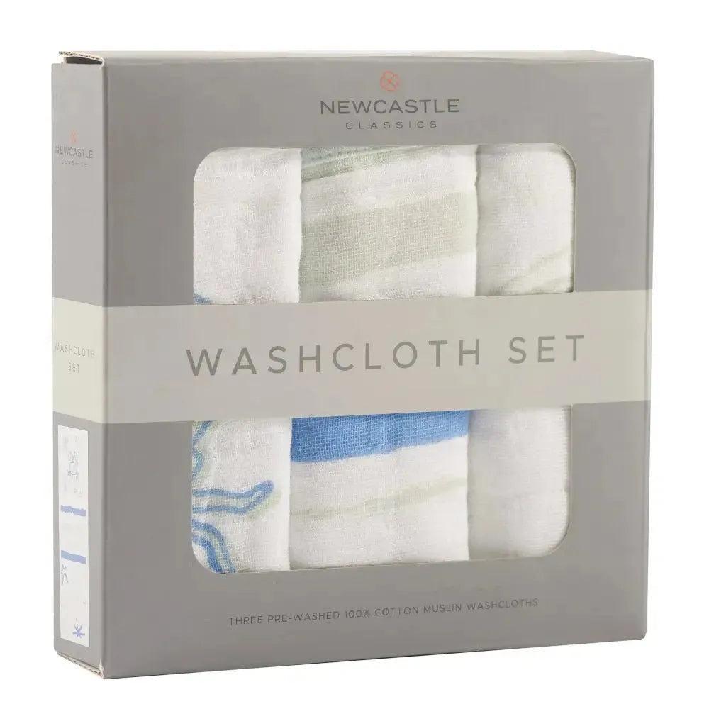 Ocean Cotton Muslin Washcloth Set 3PK - petguardiansupplies