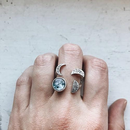 Moon Phase Sculpture Ring - petguardiansupplies