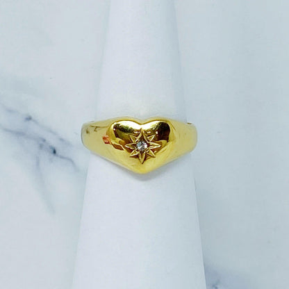 Sunburst Heart Signet Ring - petguardiansupplies