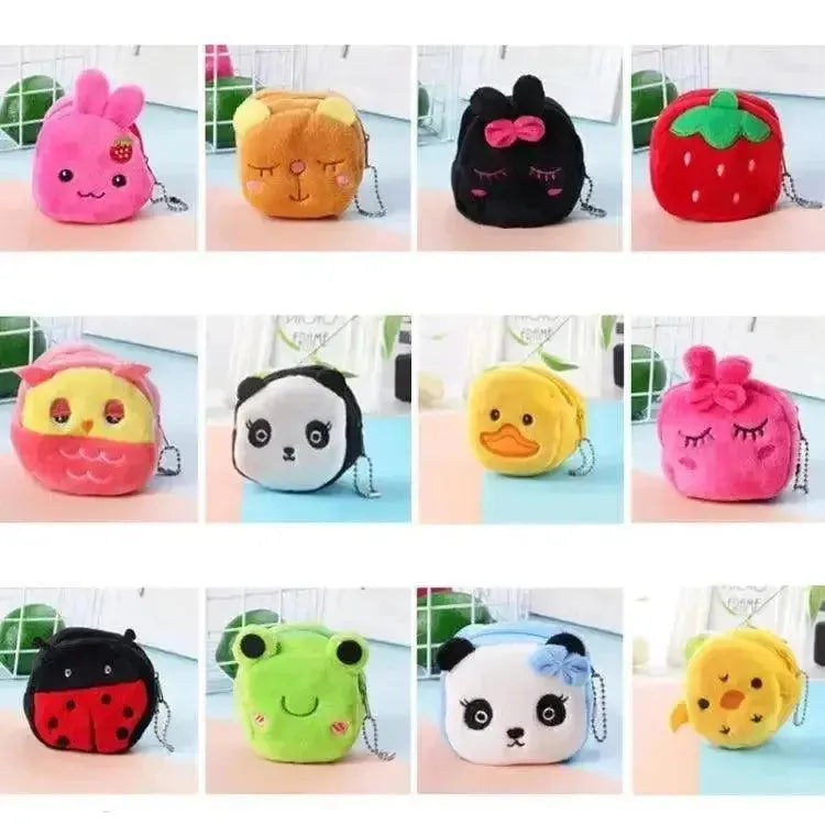 2pcs Children Cartoon Plush Three-dimensional Key Coin Purse (Chick) - petguardiansupplies