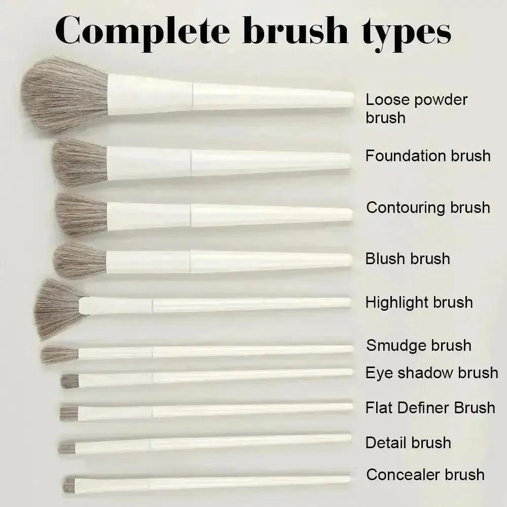 10/13PCS Makeup Brushes Set - Fluffy Soft Eye Shadow, Blush, Highlighter - petguardiansupplies