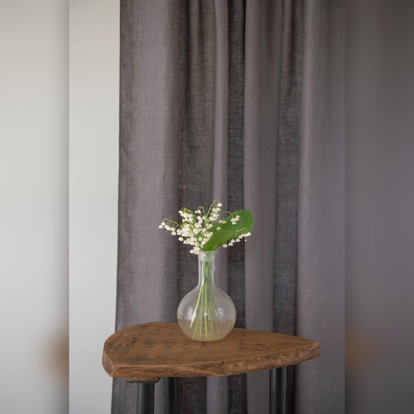 Grey linen curtain with rod pocket - petguardiansupplies