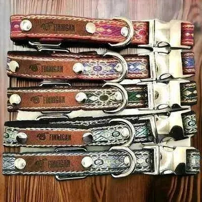 Finnigan Small Dog Collar: Personalised Engraving & Designer Fabrics-0