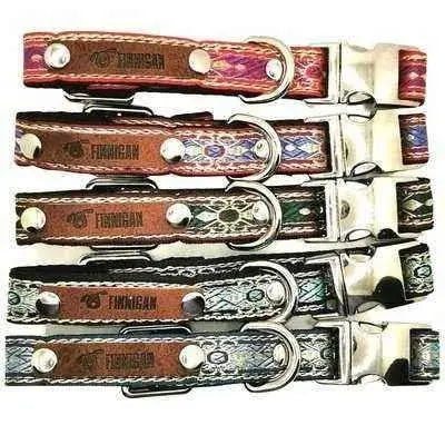 Finnigan Small Dog Collar: Personalised Engraving & Designer Fabrics-1