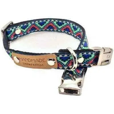 Finnigan Small Dog Collar: Personalised Engraving & Designer Fabrics-3