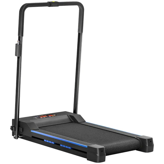 HOMCOM Steel Folding Motorized Home Treadmill Walking Machine with LCD Monitor Blue-0