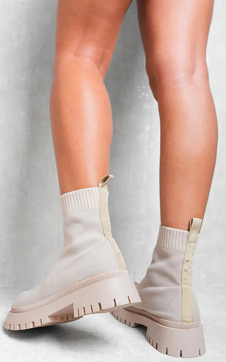 Chunky Sock Fit Ankle Boots-5