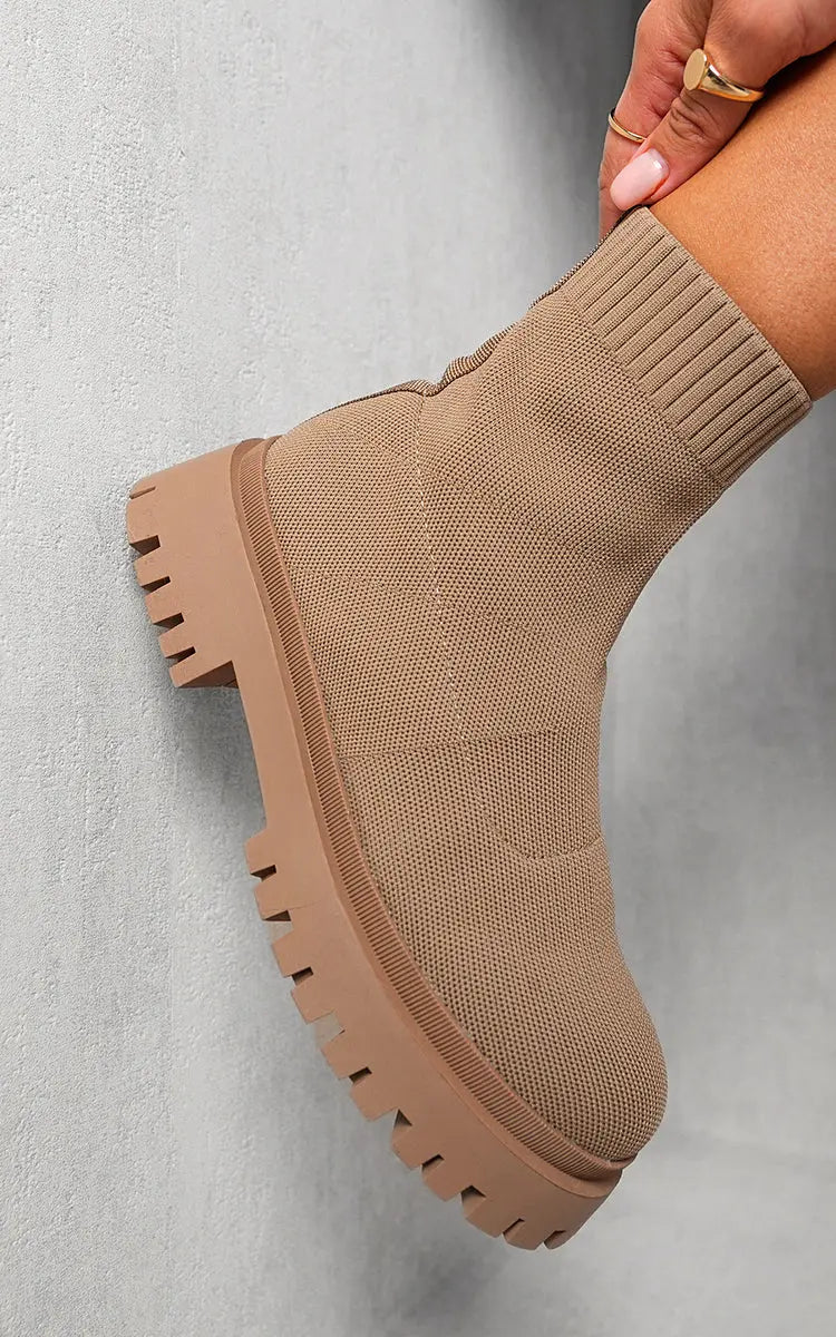 Chunky Sock Fit Ankle Boots-1