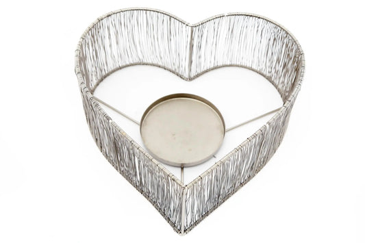 Silver Heart Candle Holder-0