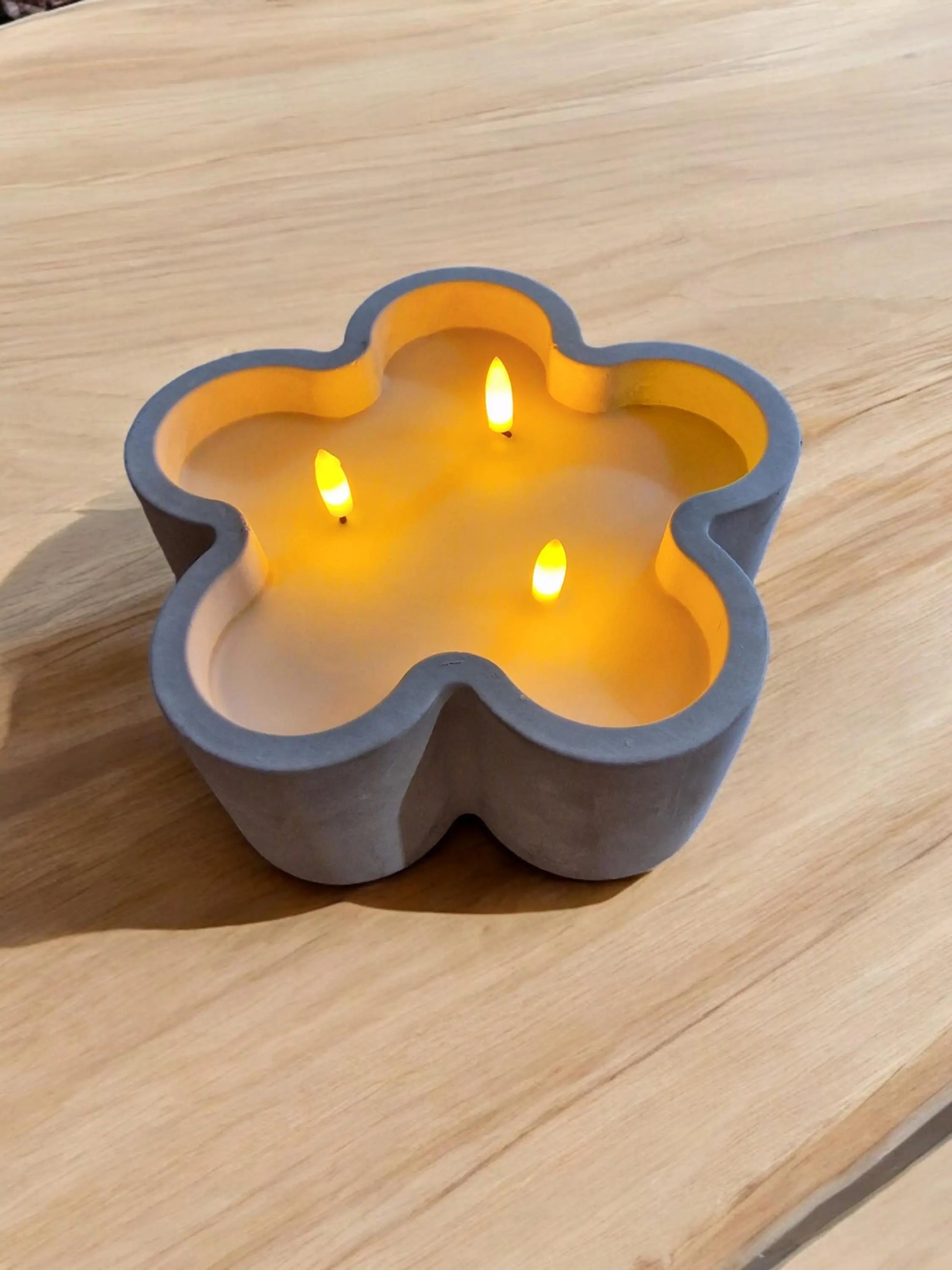 Led Flower 3 Wick Candle 20cm-3