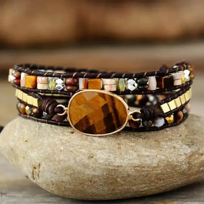 Tiger Eye Wrap Bracelet-0