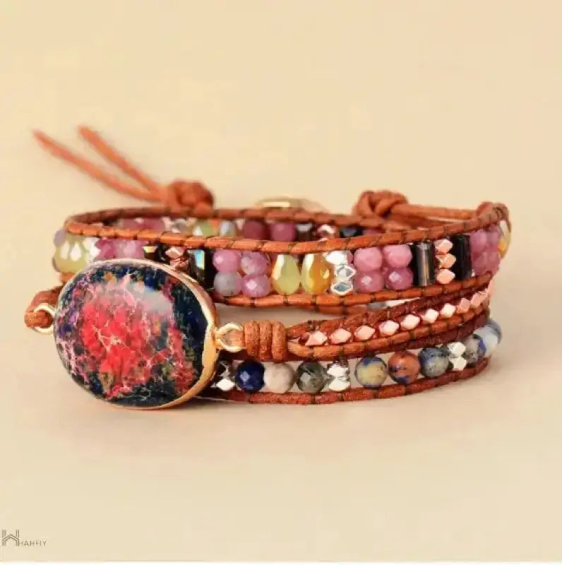 Tourmaline Jasper Wrap Bracelet-2