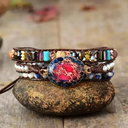 Tourmaline Jasper Wrap Bracelet-3