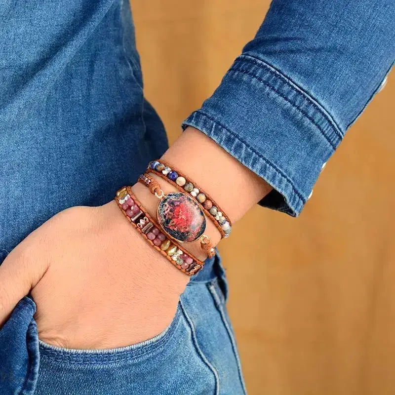 Tourmaline Jasper Wrap Bracelet-4